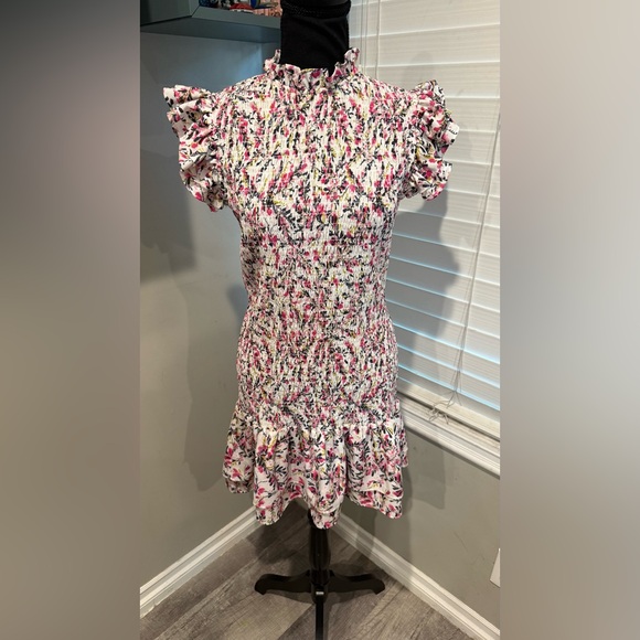 FRENCH‎ CONNECTION Flores Verona Smocked Mini Dress - Picture 6 of 8